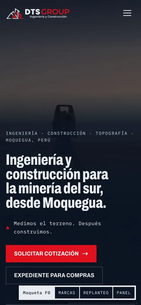 La misma maqueta en un celular