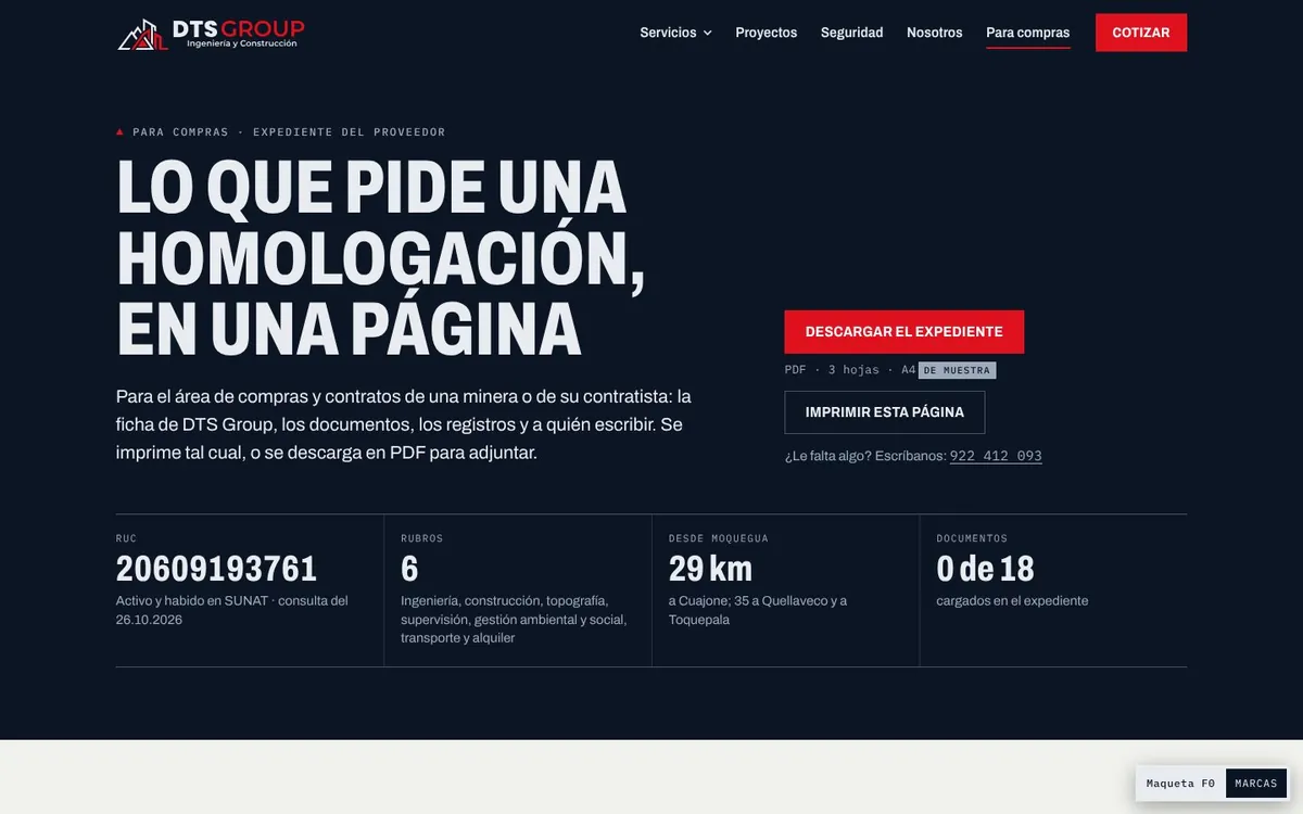 El expediente para compras