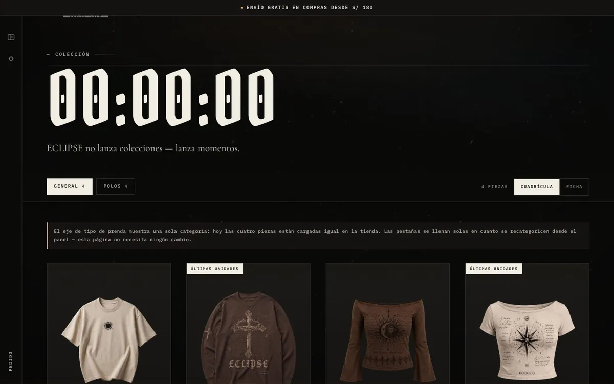 La colección 00:00:00 de ECLIPSE, en computadora