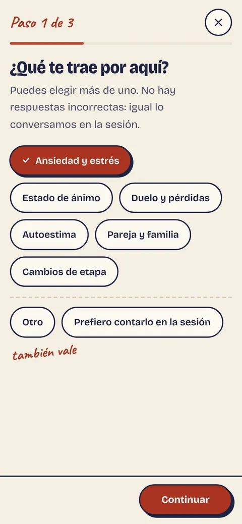 La agenda, paso 1 de 3