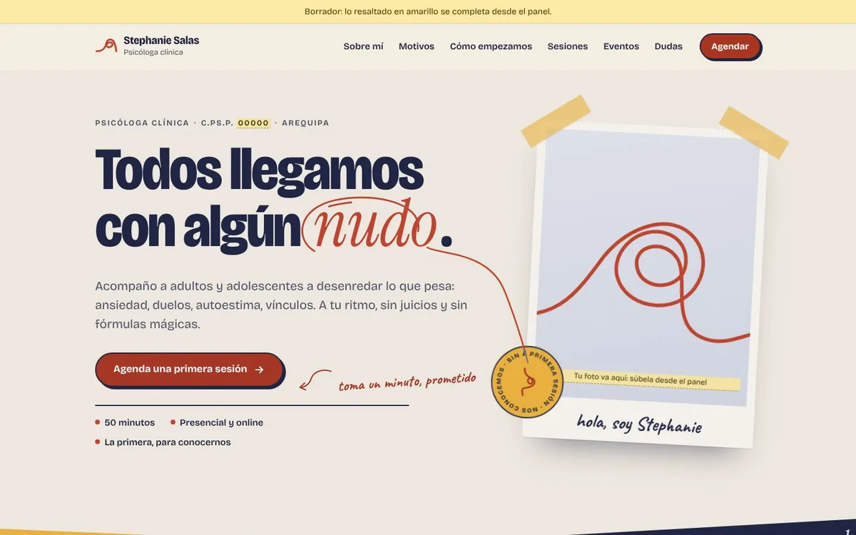 La portada, con el hilo rojo