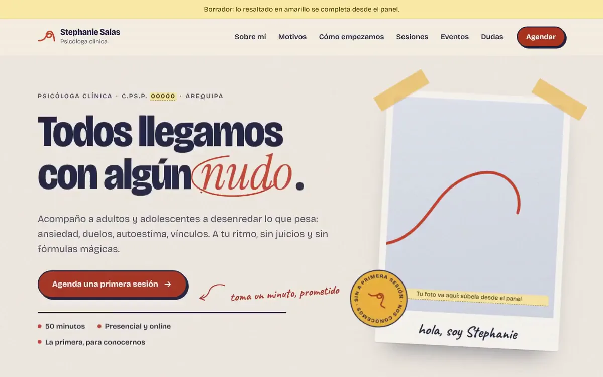 La portada de Stephanie Salas en una computadora: el hilo rojo que baja y los motivos de consulta